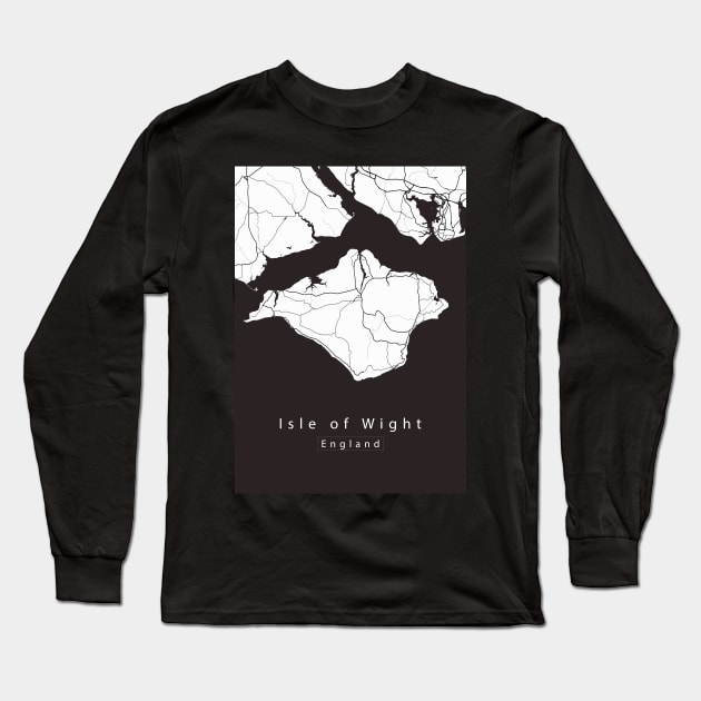 Isle of Wight England Island Map Long Sleeve T-Shirt by Robin-Niemczyk